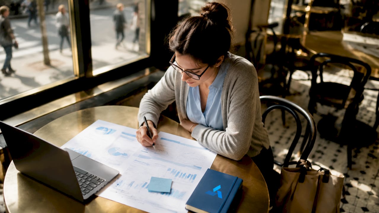 Business analyst working on data analytics