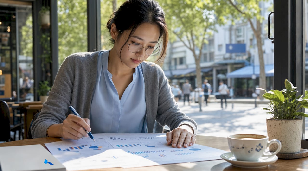 Data professional reviewing BI tool comparison charts