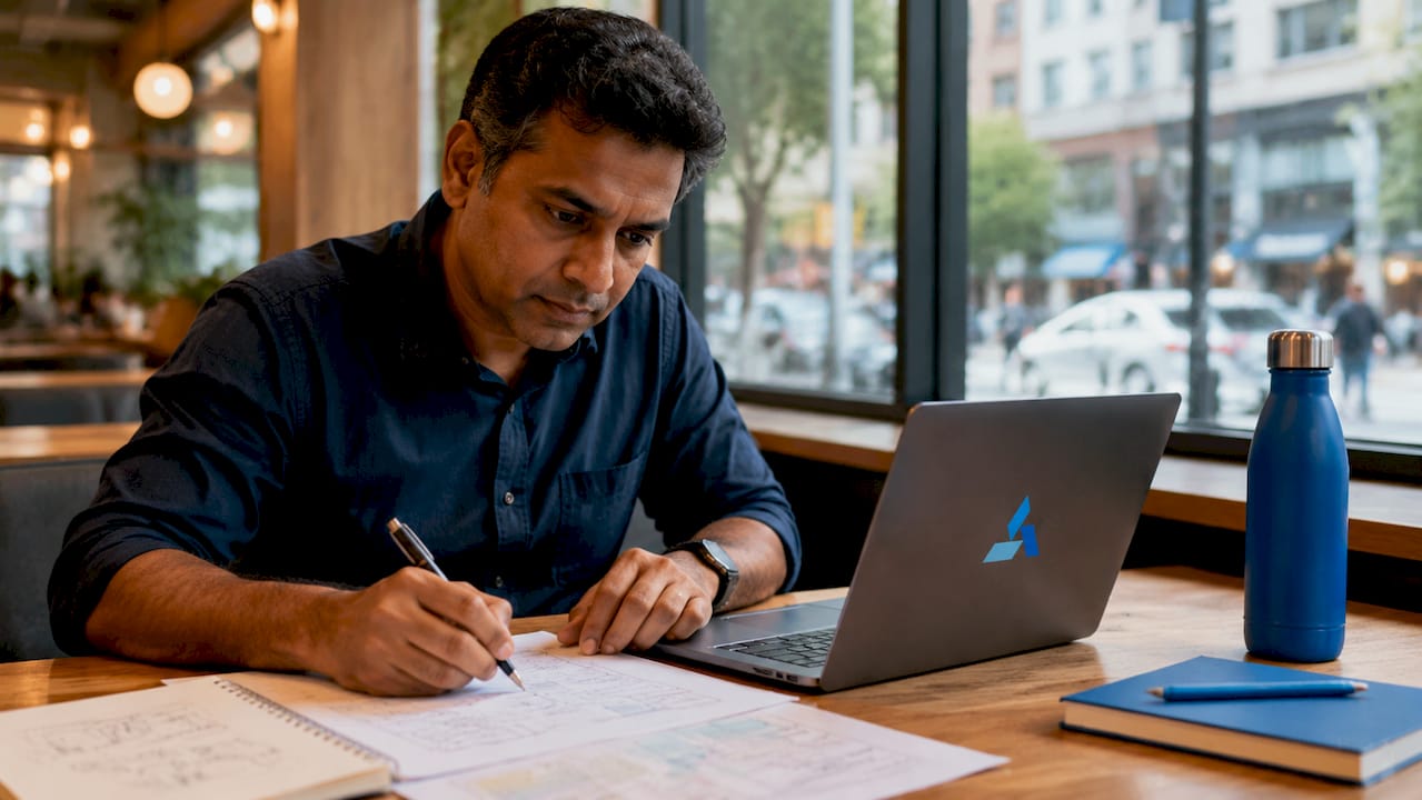 Business analyst working on AI scenario testing