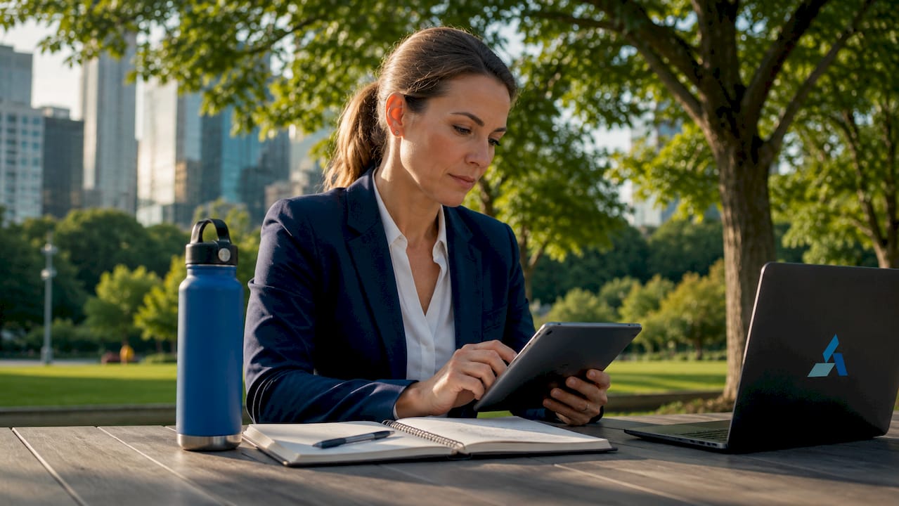 Executive analyzing AI-powered market insights