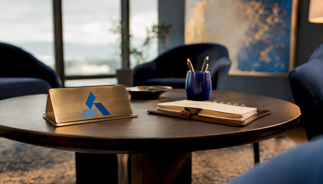 Modern office with business intelligence dashboard