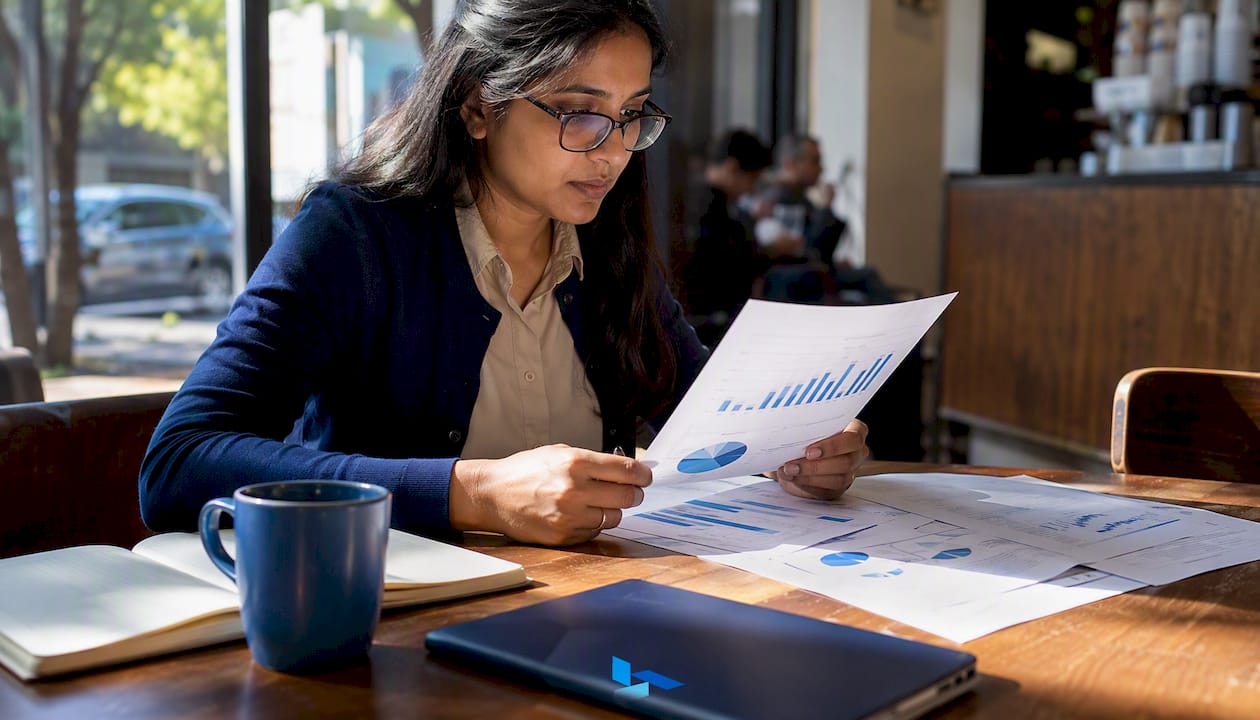 Analyst reviewing lead qualification reports