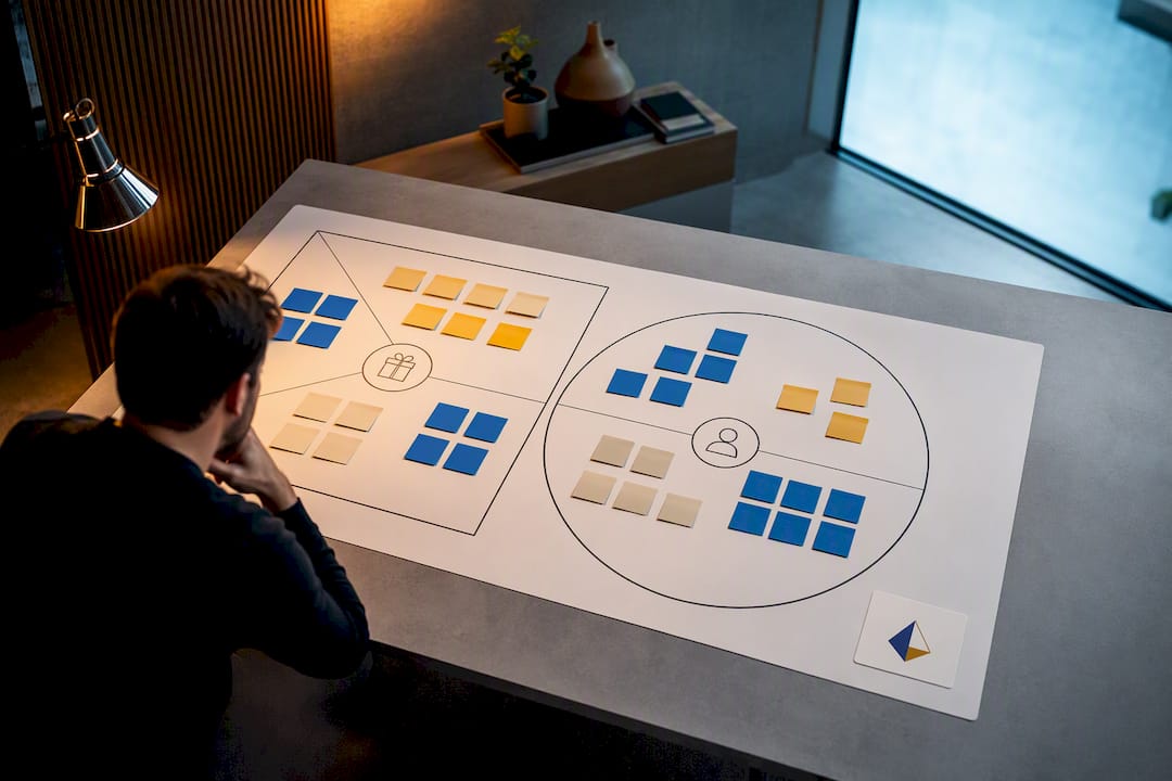 Value proposition canvas arranged for team review