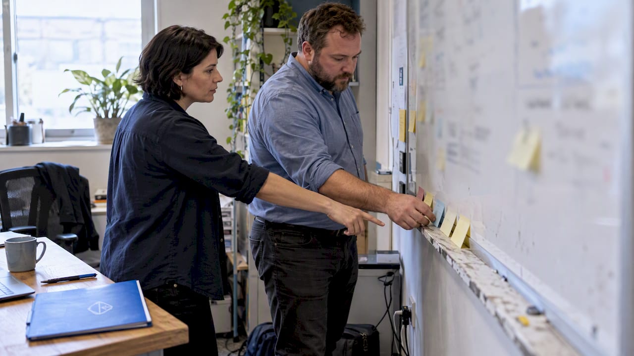 Managers ranking a RICE backlog together