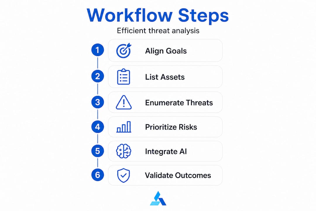 Infographic of threat analysis workflow steps