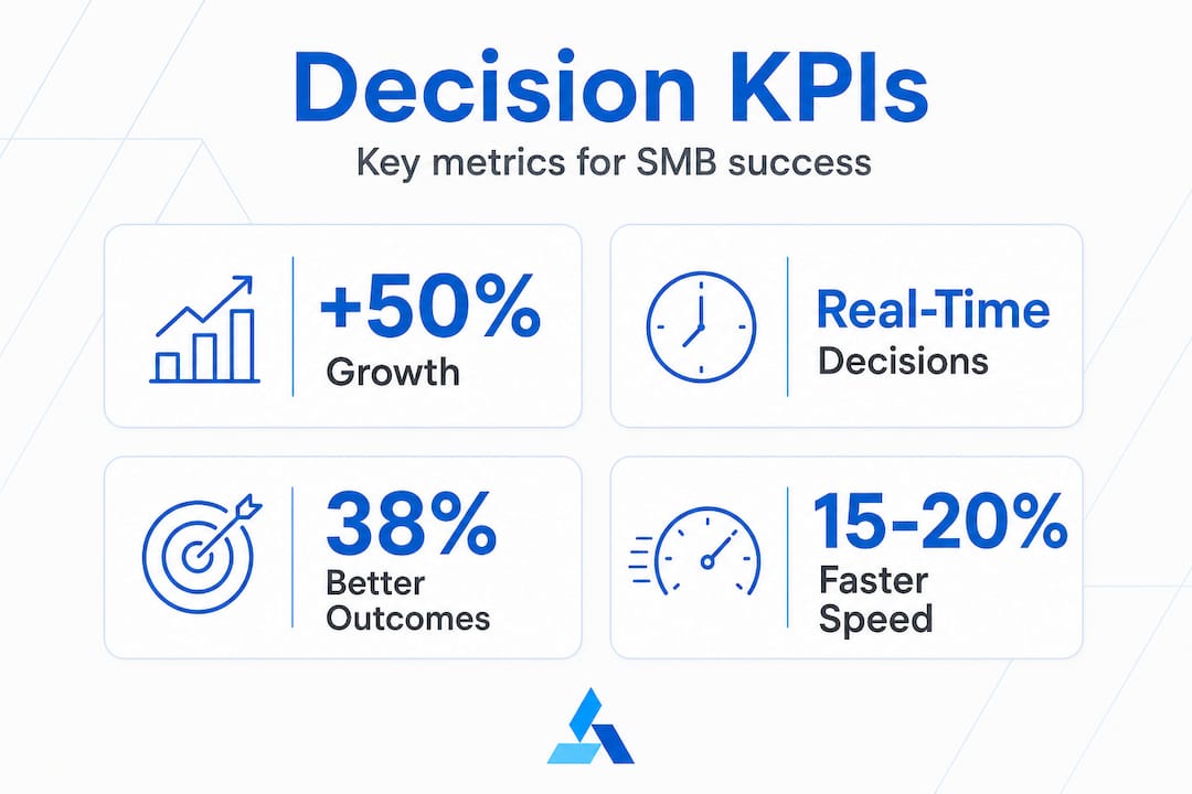 Infographic showing SMB KPIs for decision success